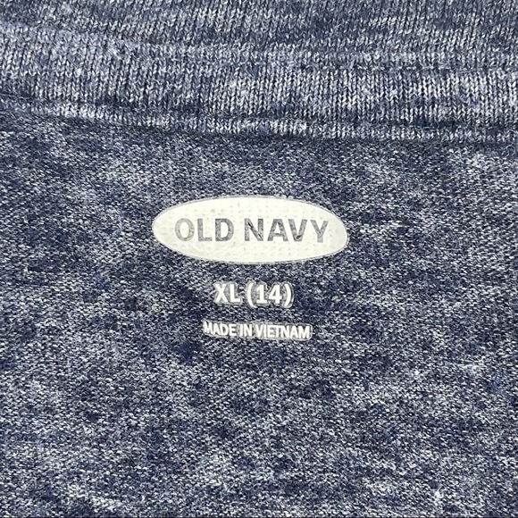 Old Navy Tshirt Girls XL 14 Blue Tie Short Sleeve - Picture 2 of 8